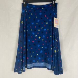 Kids LuLaRoe Girls Blue Kids Azure A-Line Skirt Stars Size 14